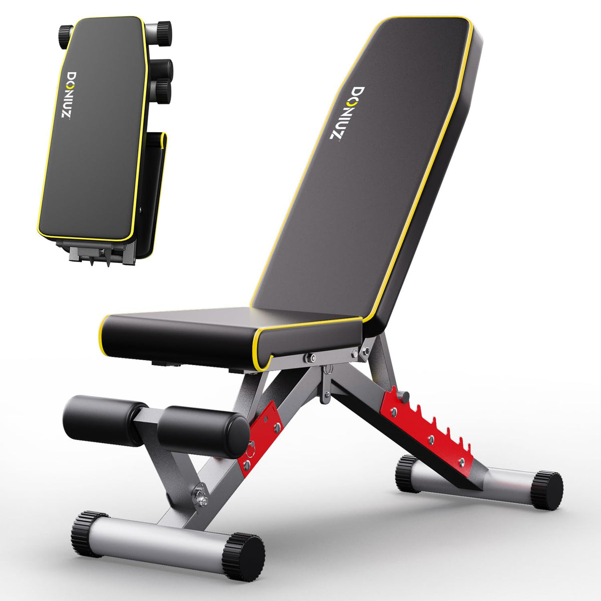 DONIUZ Weight Bench Adjustable Workout Bench Press Set for Home Gym Full Body Strength Workout Easy Assembly Foldable Training Lifting Bench Max Load 750