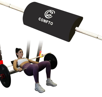 CONFTO Hip Thrust Back Support Fitness Equipment Transform Squat Rack Barbell Bar into Hip Thrust Machine Hip Thrust Bench for Full-Body Workout Fits Standard Olympic Barbell Bar