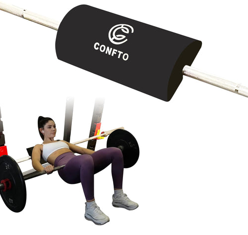 CONFTO Hip Thrust Back Support Fitness Equipment Transform Squat Rack Barbell Bar into Hip Thrust Machine Hip Thrust Bench for Full-Body Workout Fits Standard Olympic Barbell Bar