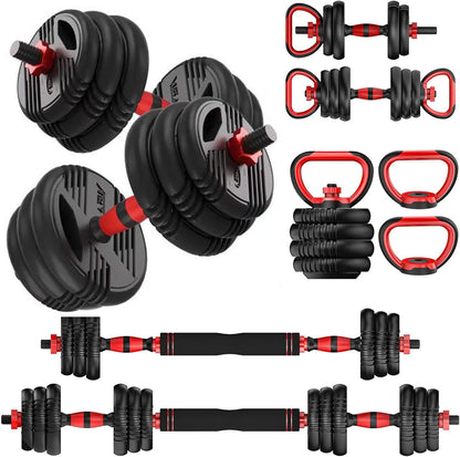 Adjustable Dumbbell Set 22LB/44LB/66/88LB Weights 4-in-1 Dumbbell Set with Connector for Home Gym Used as Dumbbell Kettlebell Barbell Push-up Stand Fitness Equipment for Men/Women(44LBS(22LBS PAIR))